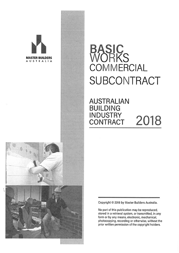 ABIC Basic Works Commercial Subcontract 2018