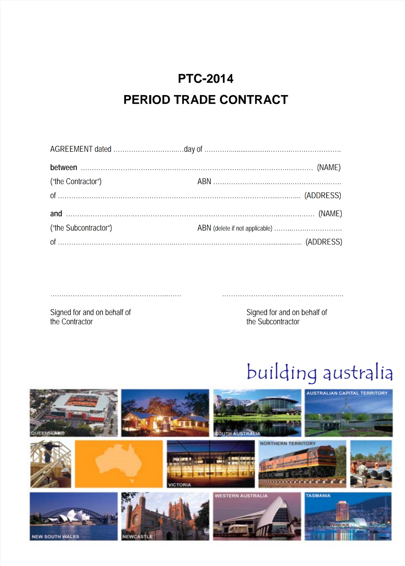 Period Trade Contract 2014 Pack (Agreement & User Guide)