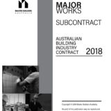 ABIC Major Works Subcontract 2018
