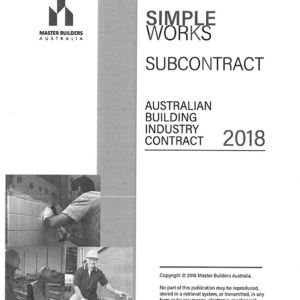 ABIC Simple Works Subcontract 2018 (Set of 2)