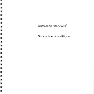 Australian Standard – AS 2545 (1993) – Subcontract conditions