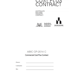 Commercial Cost Plus Contract 2014