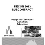 Design and Construction Lump Sum Subcontract 2013