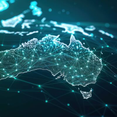 Australia: Connected World Map Illustration