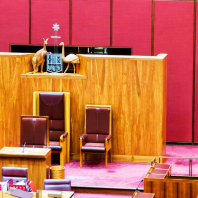 CANBERRA, AUSTRALIA - NOVEMBER 20: Inside Senate, the upper house of the bicameral Parliament of Australia. November 20th, 2013 in Canberra, Australia