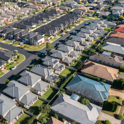 Rows of similar homes in the outer suburbs of Sydney, Australia