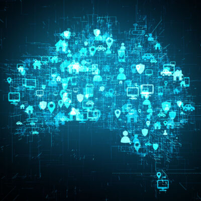 Australia Network data security cloud computing Internet of things IOT technology - Conceptual 3D render