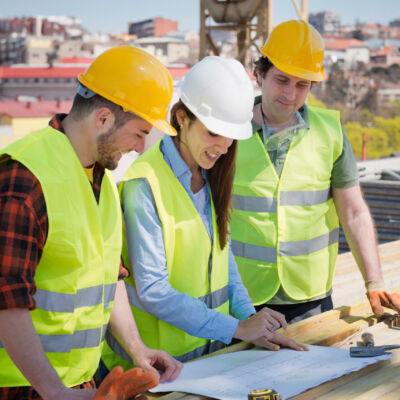 Construction site meeting