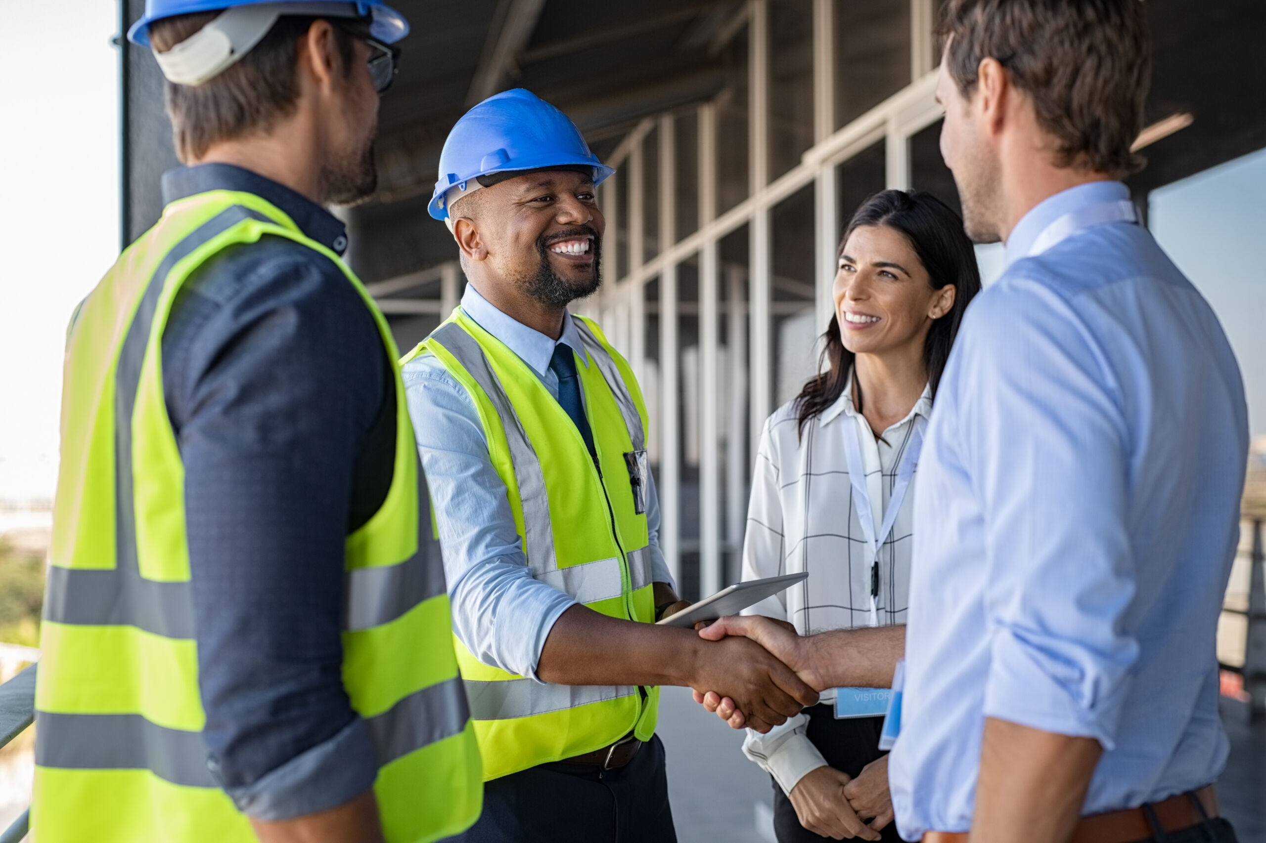 Construction workers on site